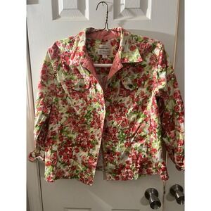 Rose Floral‎ Plus Size 1X Cropped Jacket Christopher & Banks Jean Jacket Style